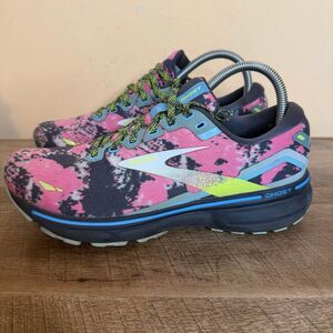 Brooks Ghost 15 Running Shoes Womens 8.5 Blue/Ebony/Nightlife Pink 1203801B479